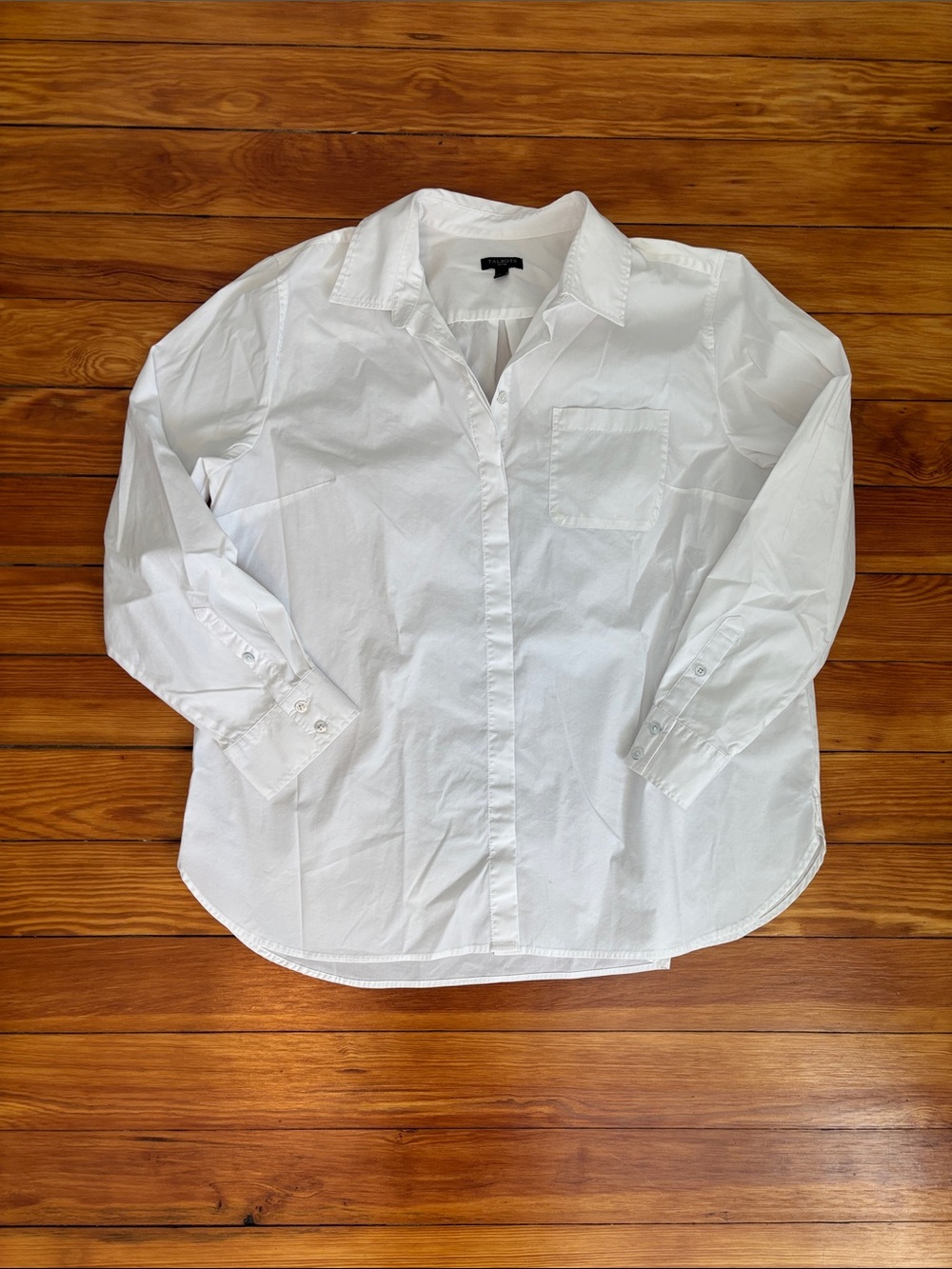 Talbots White Button-Up Shirt